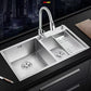 Modern Style Kitchen Sink Stainless Steel Drop-In Kitchen Sink with Drain Assembly 30"L x 16"W x 8"H Sink with Faucet Pull Out Faucet Clearhalo 'Home Improvement' 'home_improvement' 'home_improvement_kitchen_sinks' 'Kitchen Remodel & Kitchen Fixtures' 'Kitchen Sinks & Faucet Components' 'Kitchen Sinks' 'kitchen_sinks' 7422043