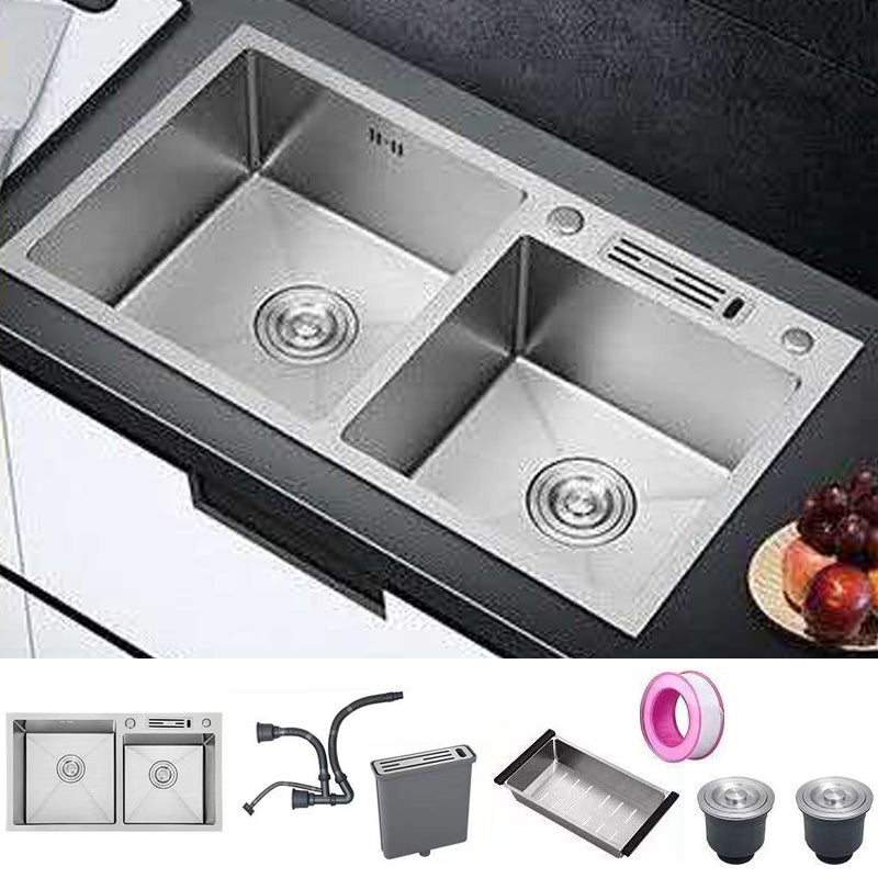 Kitchen Sink Soundproof Design Stainless Steel Drop-In Kitchen Sink Sink Only None Clearhalo 'Home Improvement' 'home_improvement' 'home_improvement_kitchen_sinks' 'Kitchen Remodel & Kitchen Fixtures' 'Kitchen Sinks & Faucet Components' 'Kitchen Sinks' 'kitchen_sinks' 7422064
