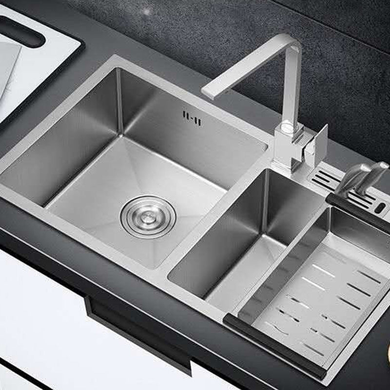Kitchen Sink Soundproof Design Stainless Steel Drop-In Kitchen Sink Clearhalo 'Home Improvement' 'home_improvement' 'home_improvement_kitchen_sinks' 'Kitchen Remodel & Kitchen Fixtures' 'Kitchen Sinks & Faucet Components' 'Kitchen Sinks' 'kitchen_sinks' 7422068