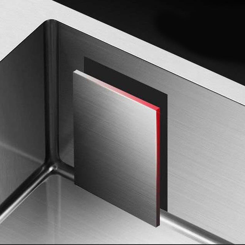 Kitchen Sink Soundproof Design Stainless Steel Drop-In Kitchen Sink Clearhalo 'Home Improvement' 'home_improvement' 'home_improvement_kitchen_sinks' 'Kitchen Remodel & Kitchen Fixtures' 'Kitchen Sinks & Faucet Components' 'Kitchen Sinks' 'kitchen_sinks' 7422075