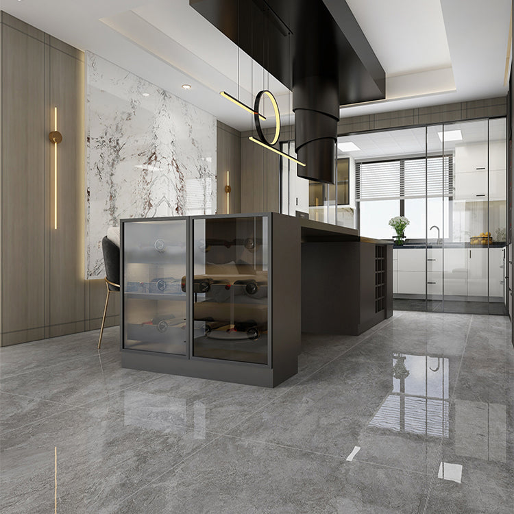 Rectangle Wall & Floor Tile Marble Print Polished Porcelain Floor and Wall Tile Grey 18 Pieces Clearhalo 'Floor Tiles & Wall Tiles' 'floor_tiles_wall_tiles' 'Flooring 'Home Improvement' 'home_improvement' 'home_improvement_floor_tiles_wall_tiles' Walls and Ceiling' 7422106