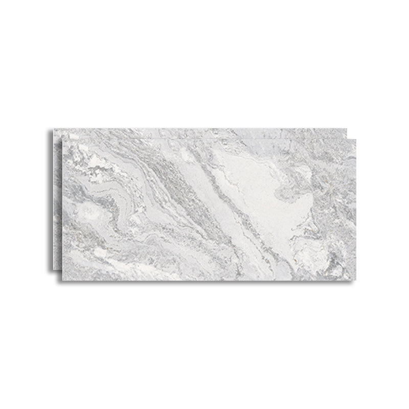 Rectangle Wall & Floor Tile Marble Print Polished Porcelain Floor and Wall Tile Light Gray Clearhalo 'Floor Tiles & Wall Tiles' 'floor_tiles_wall_tiles' 'Flooring 'Home Improvement' 'home_improvement' 'home_improvement_floor_tiles_wall_tiles' Walls and Ceiling' 7422108