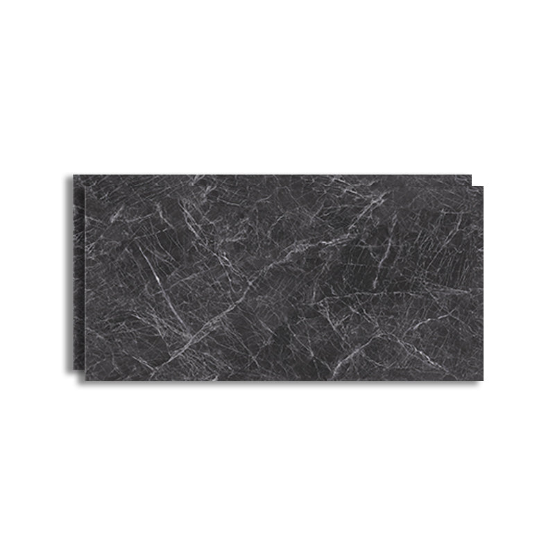 Rectangle Wall & Floor Tile Marble Print Polished Porcelain Floor and Wall Tile Black-Gray Clearhalo 'Floor Tiles & Wall Tiles' 'floor_tiles_wall_tiles' 'Flooring 'Home Improvement' 'home_improvement' 'home_improvement_floor_tiles_wall_tiles' Walls and Ceiling' 7422114
