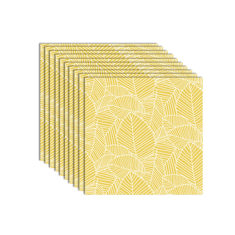 Square Tile Peel and Stick Tile Pvc Kitchen and Bathroom Backsplash Peel and Stick Tiles Yellow 6"L x 6"W 10-Piece Set Clearhalo 'Flooring 'Home Improvement' 'home_improvement' 'home_improvement_peel_stick_blacksplash' 'Peel & Stick Backsplash Tile' 'peel_stick_blacksplash' 'Walls & Ceilings' Walls and Ceiling' 7422124