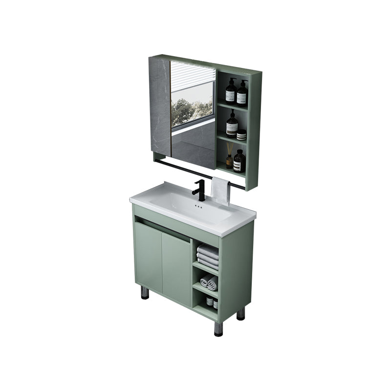 Modern Bathroom Vanity Freestanding Faucet Included Bathroom Vanity Set Vanity & Faucet & Mirror Cabinet 32"L x 14"W x 33"H Clearhalo 'Bathroom Remodel & Bathroom Fixtures' 'Bathroom Vanities' 'bathroom_vanities' 'Home Improvement' 'home_improvement' 'home_improvement_bathroom_vanities' 7422293