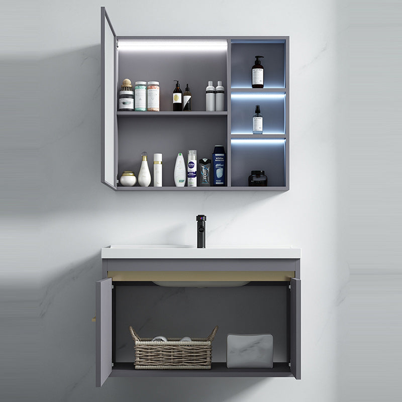 Wall Mount Bathroom Vanity Faucet Included Modern Bathroom Sink Vanity Clearhalo 'Bathroom Remodel & Bathroom Fixtures' 'Bathroom Vanities' 'bathroom_vanities' 'Home Improvement' 'home_improvement' 'home_improvement_bathroom_vanities' 7422346