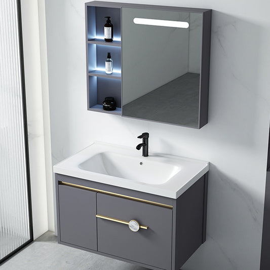 Wall Mount Bathroom Vanity Faucet Included Modern Bathroom Sink Vanity Clearhalo 'Bathroom Remodel & Bathroom Fixtures' 'Bathroom Vanities' 'bathroom_vanities' 'Home Improvement' 'home_improvement' 'home_improvement_bathroom_vanities' 7422348