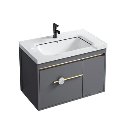 Wall Mount Bathroom Vanity Faucet Included Modern Bathroom Sink Vanity Vanity & Faucet 24"L x 16"W x 18"H Ceramic Clearhalo 'Bathroom Remodel & Bathroom Fixtures' 'Bathroom Vanities' 'bathroom_vanities' 'Home Improvement' 'home_improvement' 'home_improvement_bathroom_vanities' 7422364
