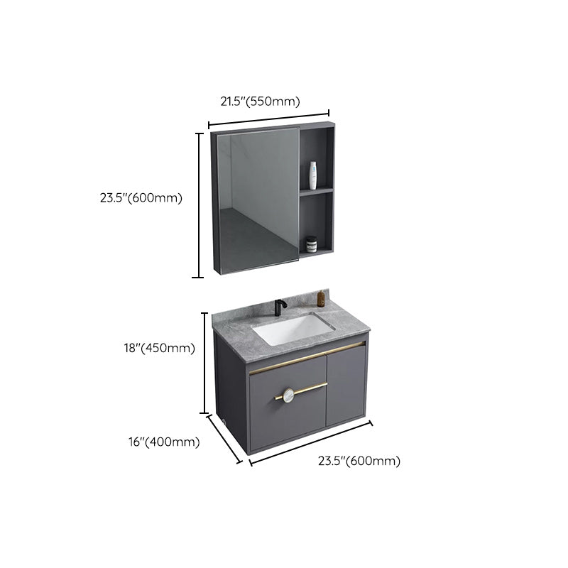 Wall Mount Bathroom Vanity Faucet Included Modern Bathroom Sink Vanity Clearhalo 'Bathroom Remodel & Bathroom Fixtures' 'Bathroom Vanities' 'bathroom_vanities' 'Home Improvement' 'home_improvement' 'home_improvement_bathroom_vanities' 7422369