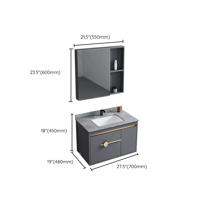 Wall Mount Bathroom Vanity Faucet Included Modern Bathroom Sink Vanity Clearhalo 'Bathroom Remodel & Bathroom Fixtures' 'Bathroom Vanities' 'bathroom_vanities' 'Home Improvement' 'home_improvement' 'home_improvement_bathroom_vanities' 7422371