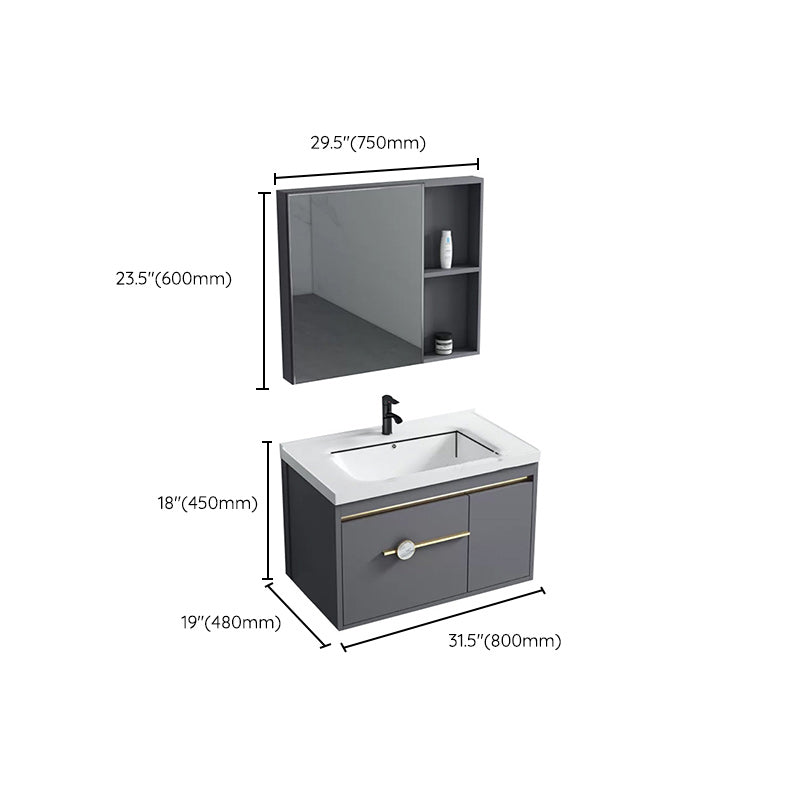 Wall Mount Bathroom Vanity Faucet Included Modern Bathroom Sink Vanity Clearhalo 'Bathroom Remodel & Bathroom Fixtures' 'Bathroom Vanities' 'bathroom_vanities' 'Home Improvement' 'home_improvement' 'home_improvement_bathroom_vanities' 7422374