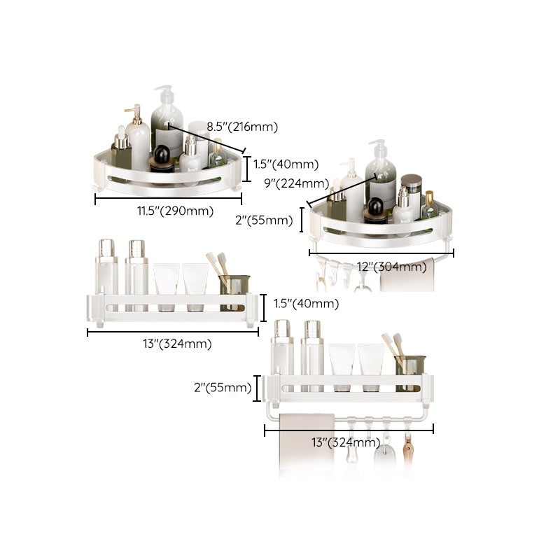 Simplistic Bathroom Accessories Hardware Set Bath Shelf Bathroom Accessory Kit Clearhalo 'Bathroom Hardware Sets' 'Bathroom Hardware' 'Bathroom Remodel & Bathroom Fixtures' 'bathroom_hardware_sets' 'Home Improvement' 'home_improvement' 'home_improvement_bathroom_hardware_sets' 7422763