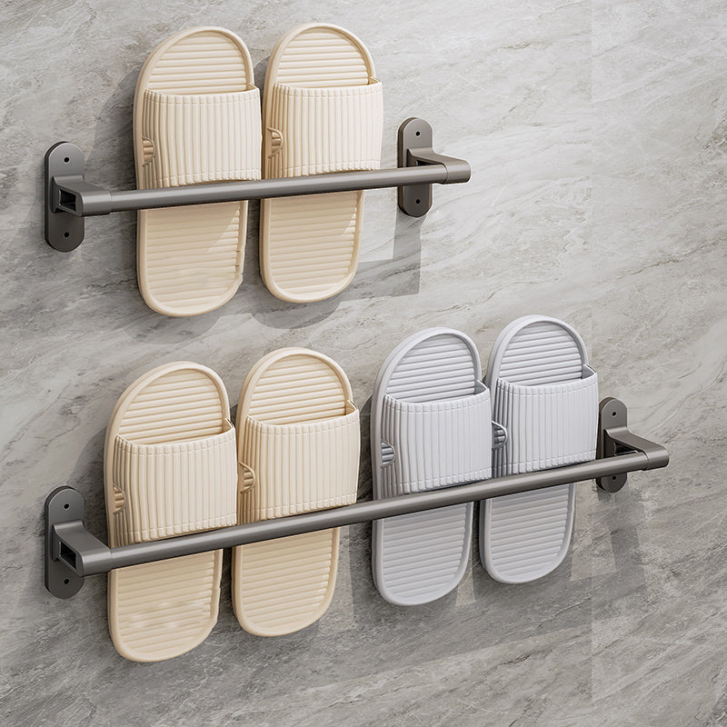 Metal Bathroom Accessory Set Drill and Screw Mount Bathroom Accessory Kit Slipper Rack (12"L + 20"L) Clearhalo 'Bathroom Hardware Sets' 'Bathroom Hardware' 'Bathroom Remodel & Bathroom Fixtures' 'bathroom_hardware_sets' 'Home Improvement' 'home_improvement' 'home_improvement_bathroom_hardware_sets' 7422774