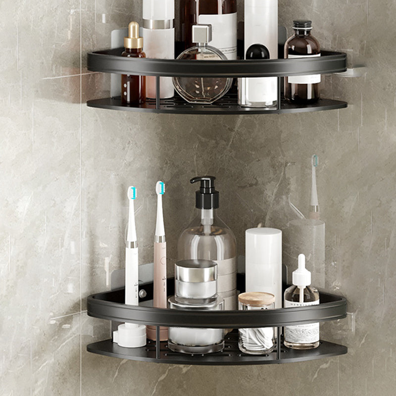 Simplicity Bathroom Accessories Hardware Set Bath Shelf Bathroom Accessory Kit 2" Black 2 Piece Set Clearhalo 'Bathroom Hardware Sets' 'Bathroom Hardware' 'Bathroom Remodel & Bathroom Fixtures' 'bathroom_hardware_sets' 'Home Improvement' 'home_improvement' 'home_improvement_bathroom_hardware_sets' 7422781