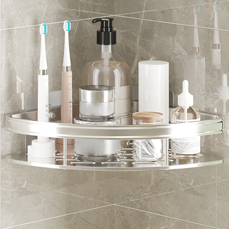 Simplicity Bathroom Accessories Hardware Set Bath Shelf Bathroom Accessory Kit 2" Silver 1 Piece Clearhalo 'Bathroom Hardware Sets' 'Bathroom Hardware' 'Bathroom Remodel & Bathroom Fixtures' 'bathroom_hardware_sets' 'Home Improvement' 'home_improvement' 'home_improvement_bathroom_hardware_sets' 7422784