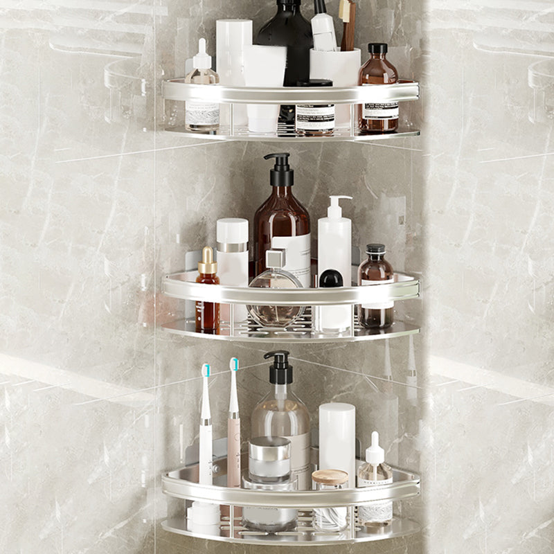 Simplicity Bathroom Accessories Hardware Set Bath Shelf Bathroom Accessory Kit 2" Silver 3 Piece Set Clearhalo 'Bathroom Hardware Sets' 'Bathroom Hardware' 'Bathroom Remodel & Bathroom Fixtures' 'bathroom_hardware_sets' 'Home Improvement' 'home_improvement' 'home_improvement_bathroom_hardware_sets' 7422787