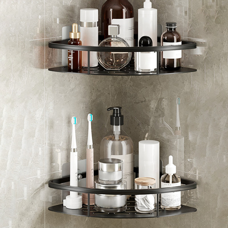 Simplicity Bathroom Accessories Hardware Set Bath Shelf Bathroom Accessory Kit 1.5" Black 2 Piece Set Clearhalo 'Bathroom Hardware Sets' 'Bathroom Hardware' 'Bathroom Remodel & Bathroom Fixtures' 'bathroom_hardware_sets' 'Home Improvement' 'home_improvement' 'home_improvement_bathroom_hardware_sets' 7422791