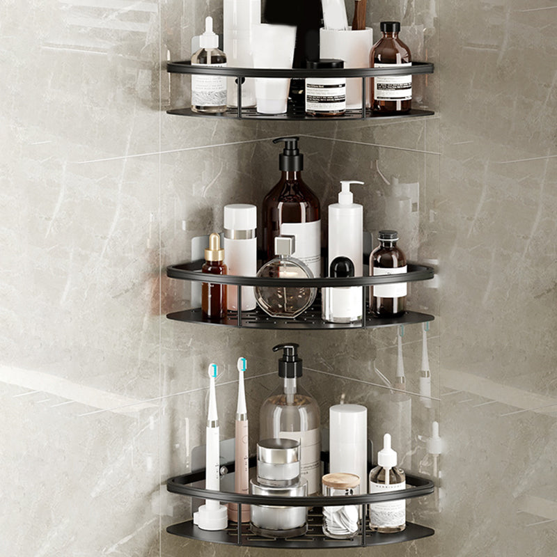 Simplicity Bathroom Accessories Hardware Set Bath Shelf Bathroom Accessory Kit 1.5" Black 3 Piece Set Clearhalo 'Bathroom Hardware Sets' 'Bathroom Hardware' 'Bathroom Remodel & Bathroom Fixtures' 'bathroom_hardware_sets' 'Home Improvement' 'home_improvement' 'home_improvement_bathroom_hardware_sets' 7422793