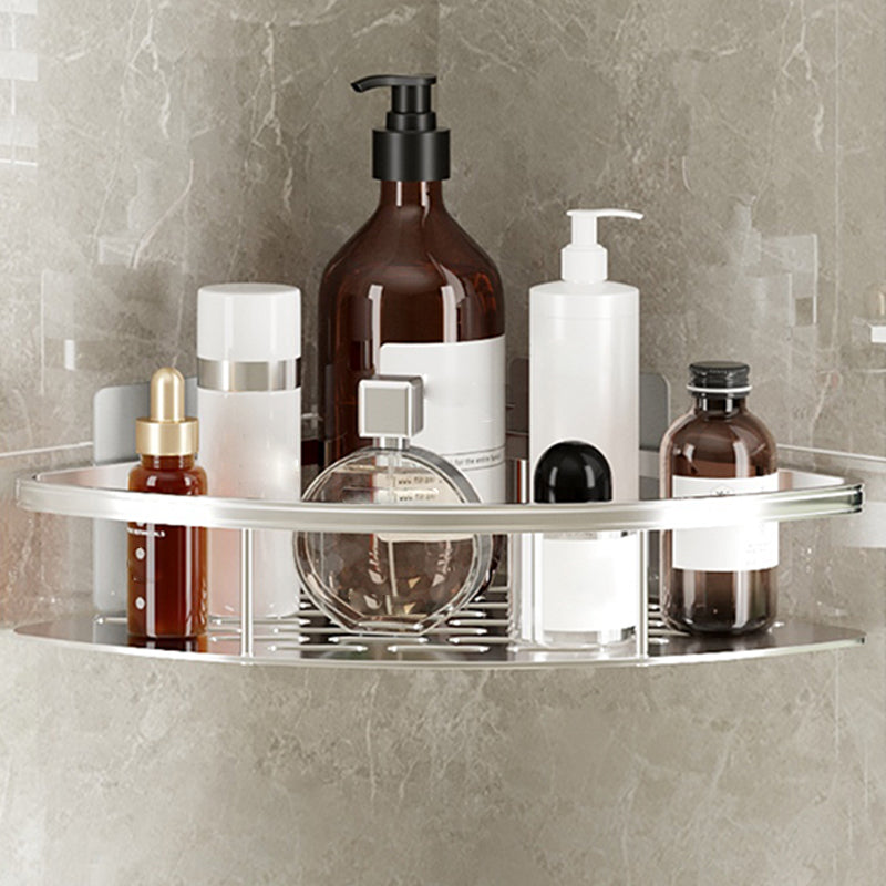 Simplicity Bathroom Accessories Hardware Set Bath Shelf Bathroom Accessory Kit 1.5" Silver 1 Piece Clearhalo 'Bathroom Hardware Sets' 'Bathroom Hardware' 'Bathroom Remodel & Bathroom Fixtures' 'bathroom_hardware_sets' 'Home Improvement' 'home_improvement' 'home_improvement_bathroom_hardware_sets' 7422795