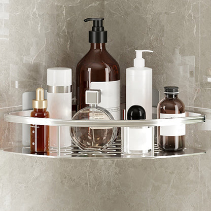 Simplicity Bathroom Accessories Hardware Set Bath Shelf Bathroom Accessory Kit 1.5" Silver 1 Piece Clearhalo 'Bathroom Hardware Sets' 'Bathroom Hardware' 'Bathroom Remodel & Bathroom Fixtures' 'bathroom_hardware_sets' 'Home Improvement' 'home_improvement' 'home_improvement_bathroom_hardware_sets' 7422795