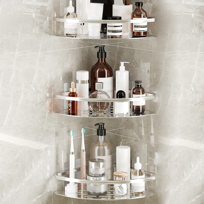 Simplicity Bathroom Accessories Hardware Set Bath Shelf Bathroom Accessory Kit 1.5" Silver 3 Piece Set Clearhalo 'Bathroom Hardware Sets' 'Bathroom Hardware' 'Bathroom Remodel & Bathroom Fixtures' 'bathroom_hardware_sets' 'Home Improvement' 'home_improvement' 'home_improvement_bathroom_hardware_sets' 7422799