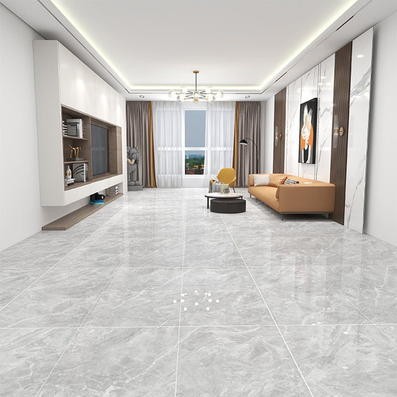 Floor and Wall Tile Marble Print Living Room Porcelain Indoor Floor Tile Pewter 30 Pieces Clearhalo 'Floor Tiles & Wall Tiles' 'floor_tiles_wall_tiles' 'Flooring 'Home Improvement' 'home_improvement' 'home_improvement_floor_tiles_wall_tiles' Walls and Ceiling' 7423170