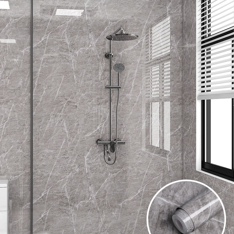 Modern Peel/Stick Backsplash Tile PVC Wallpaper for Bathroom Backsplash Dark Gray Clearhalo 'Flooring 'Home Improvement' 'home_improvement' 'home_improvement_peel_stick_blacksplash' 'Peel & Stick Backsplash Tile' 'peel_stick_blacksplash' 'Walls & Ceilings' Walls and Ceiling' 7423495