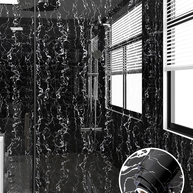Modern Peel and Stick Backsplash Wall Tile PVC Wallpaper for Shower Black Clearhalo 'Flooring 'Home Improvement' 'home_improvement' 'home_improvement_peel_stick_blacksplash' 'Peel & Stick Backsplash Tile' 'peel_stick_blacksplash' 'Walls & Ceilings' Walls and Ceiling' 7423551