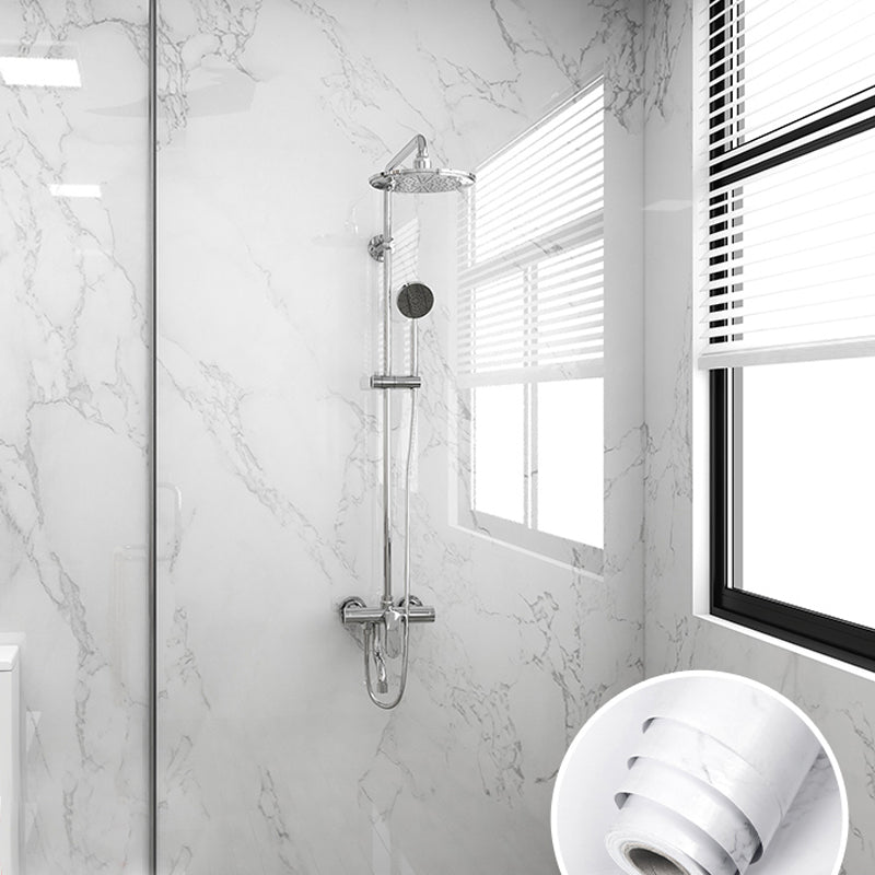 Modern Peel and Stick Backsplash Wall Tile PVC Wallpaper for Shower Gloss White Clearhalo 'Flooring 'Home Improvement' 'home_improvement' 'home_improvement_peel_stick_blacksplash' 'Peel & Stick Backsplash Tile' 'peel_stick_blacksplash' 'Walls & Ceilings' Walls and Ceiling' 7423564