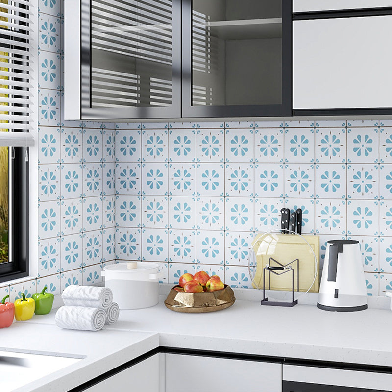 Modern Peel and Stick Backsplash PVC Mosaic Tile Wallpaper for Backsplash Wall Light Blue 24"L x 118"W Clearhalo 'Flooring 'Home Improvement' 'home_improvement' 'home_improvement_peel_stick_blacksplash' 'Peel & Stick Backsplash Tile' 'peel_stick_blacksplash' 'Walls & Ceilings' Walls and Ceiling' 7423666