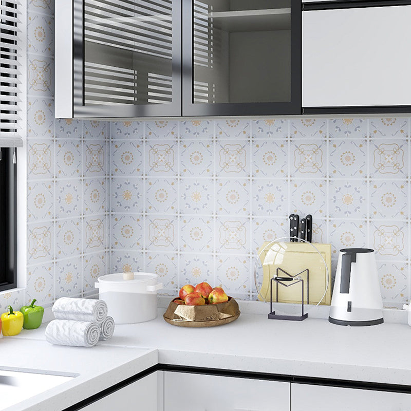 Modern Peel and Stick Backsplash PVC Mosaic Tile Wallpaper for Backsplash Wall White-Yellow 24"L x 118"W Clearhalo 'Flooring 'Home Improvement' 'home_improvement' 'home_improvement_peel_stick_blacksplash' 'Peel & Stick Backsplash Tile' 'peel_stick_blacksplash' 'Walls & Ceilings' Walls and Ceiling' 7423680