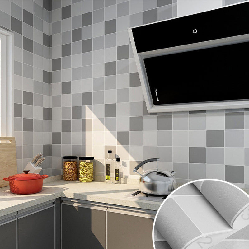 Modern Peel and Stick Backsplash PVC Mosaic Tile Field Tile for Kitchen Grey 23.6" x 118.1" Clearhalo 'Flooring 'Home Improvement' 'home_improvement' 'home_improvement_peel_stick_blacksplash' 'Peel & Stick Backsplash Tile' 'peel_stick_blacksplash' 'Walls & Ceilings' Walls and Ceiling' 7423687