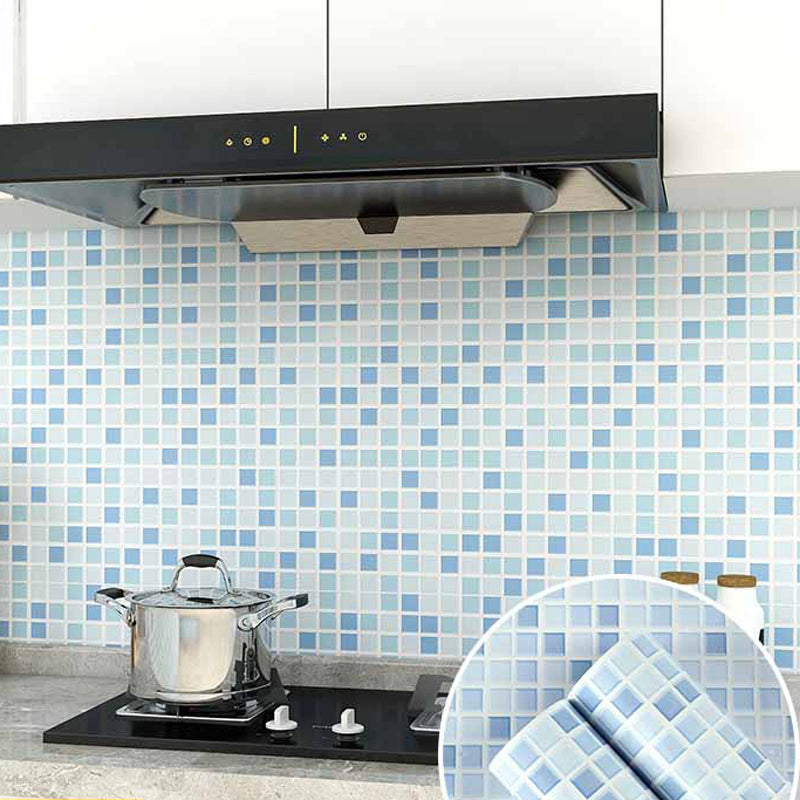 Modern Peel and Stick Backsplash PVC Mosaic Tile Field Tile for Kitchen Light Blue 23.6" x 118.1" Clearhalo 'Flooring 'Home Improvement' 'home_improvement' 'home_improvement_peel_stick_blacksplash' 'Peel & Stick Backsplash Tile' 'peel_stick_blacksplash' 'Walls & Ceilings' Walls and Ceiling' 7423697