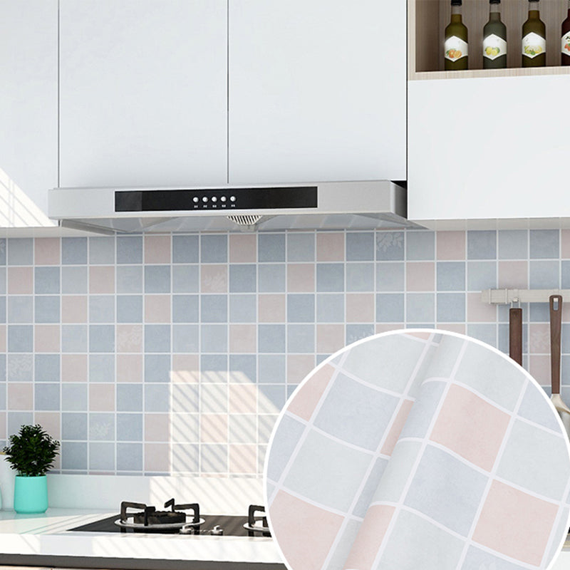 Modern Peel and Stick Backsplash PVC Mosaic Tile Field Tile for Kitchen Pink-Blue 23.6" x 118.1" Clearhalo 'Flooring 'Home Improvement' 'home_improvement' 'home_improvement_peel_stick_blacksplash' 'Peel & Stick Backsplash Tile' 'peel_stick_blacksplash' 'Walls & Ceilings' Walls and Ceiling' 7423709