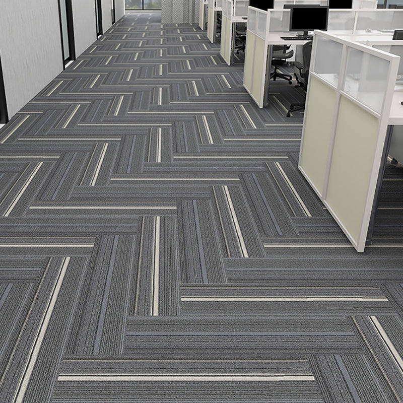 Modern Carpet Tiles Level Loop Glue Down Fade Resistant Carpet Tile Gray White Gray 60-Piece Set Clearhalo 'Carpet Tiles & Carpet Squares' 'carpet_tiles_carpet_squares' 'Flooring 'Home Improvement' 'home_improvement' 'home_improvement_carpet_tiles_carpet_squares' Walls and Ceiling' 7423718