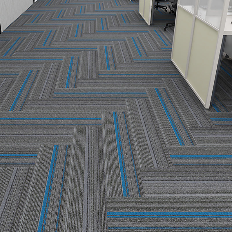 Modern Carpet Tiles Level Loop Glue Down Fade Resistant Carpet Tile Gray-Blue 60-Piece Set Clearhalo 'Carpet Tiles & Carpet Squares' 'carpet_tiles_carpet_squares' 'Flooring 'Home Improvement' 'home_improvement' 'home_improvement_carpet_tiles_carpet_squares' Walls and Ceiling' 7423721