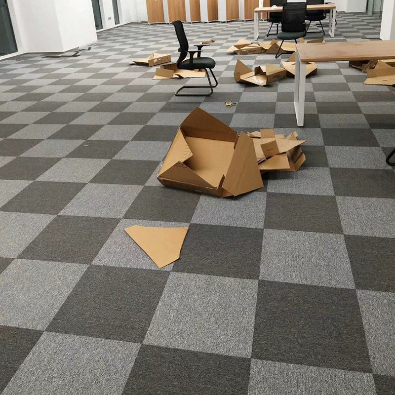 Modern Carpet Tiles Level Loop Glue Down Fade Resistant Carpet Tile Dark Grey Light Grey 60-Piece Set Clearhalo 'Carpet Tiles & Carpet Squares' 'carpet_tiles_carpet_squares' 'Flooring 'Home Improvement' 'home_improvement' 'home_improvement_carpet_tiles_carpet_squares' Walls and Ceiling' 7423740