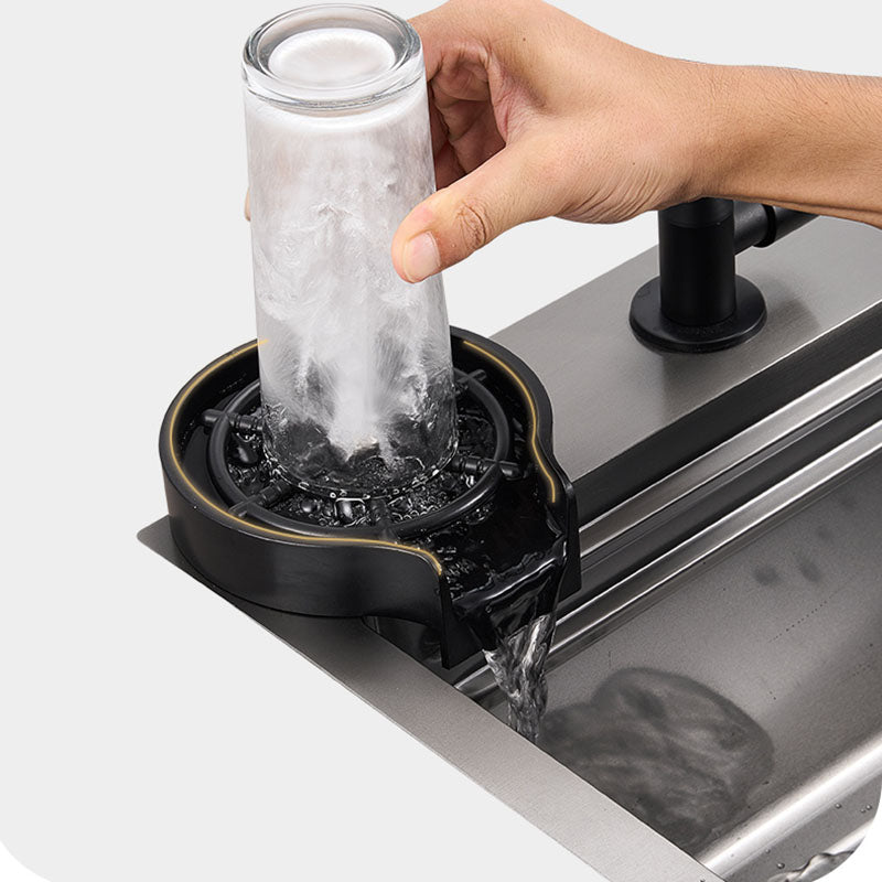 Single Bowl Kitchen Sink Stainless Steel Kitchen Sink with Cutting-Board Clearhalo 'Home Improvement' 'home_improvement' 'home_improvement_kitchen_sinks' 'Kitchen Remodel & Kitchen Fixtures' 'Kitchen Sinks & Faucet Components' 'Kitchen Sinks' 'kitchen_sinks' 7423913