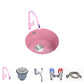 Quartz Kitchen Bar Sink Modern Pink Single Bowl Kitchen Bar Sink Sink with Faucet Pull Out Faucet Clearhalo 'Home Improvement' 'home_improvement' 'home_improvement_kitchen_sinks' 'Kitchen Remodel & Kitchen Fixtures' 'Kitchen Sinks & Faucet Components' 'Kitchen Sinks' 'kitchen_sinks' 7423923