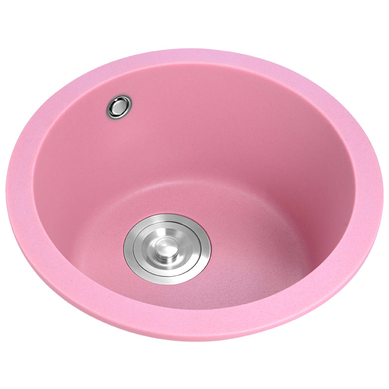 Quartz Kitchen Bar Sink Modern Pink Single Bowl Kitchen Bar Sink Clearhalo 'Home Improvement' 'home_improvement' 'home_improvement_kitchen_sinks' 'Kitchen Remodel & Kitchen Fixtures' 'Kitchen Sinks & Faucet Components' 'Kitchen Sinks' 'kitchen_sinks' 7423926
