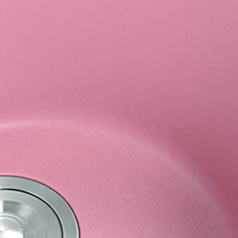 Quartz Kitchen Bar Sink Modern Pink Single Bowl Kitchen Bar Sink Clearhalo 'Home Improvement' 'home_improvement' 'home_improvement_kitchen_sinks' 'Kitchen Remodel & Kitchen Fixtures' 'Kitchen Sinks & Faucet Components' 'Kitchen Sinks' 'kitchen_sinks' 7423929