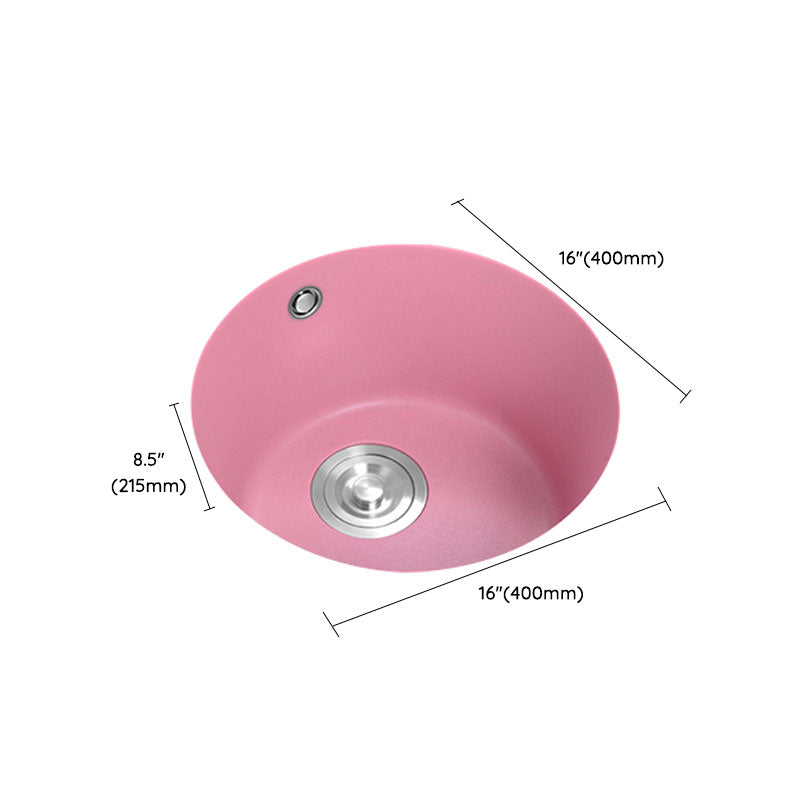 Quartz Kitchen Bar Sink Modern Pink Single Bowl Kitchen Bar Sink Clearhalo 'Home Improvement' 'home_improvement' 'home_improvement_kitchen_sinks' 'Kitchen Remodel & Kitchen Fixtures' 'Kitchen Sinks & Faucet Components' 'Kitchen Sinks' 'kitchen_sinks' 7423932