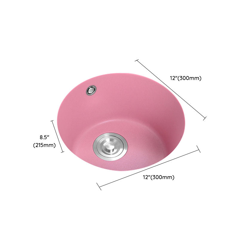 Quartz Kitchen Bar Sink Modern Pink Single Bowl Kitchen Bar Sink Clearhalo 'Home Improvement' 'home_improvement' 'home_improvement_kitchen_sinks' 'Kitchen Remodel & Kitchen Fixtures' 'Kitchen Sinks & Faucet Components' 'Kitchen Sinks' 'kitchen_sinks' 7423933