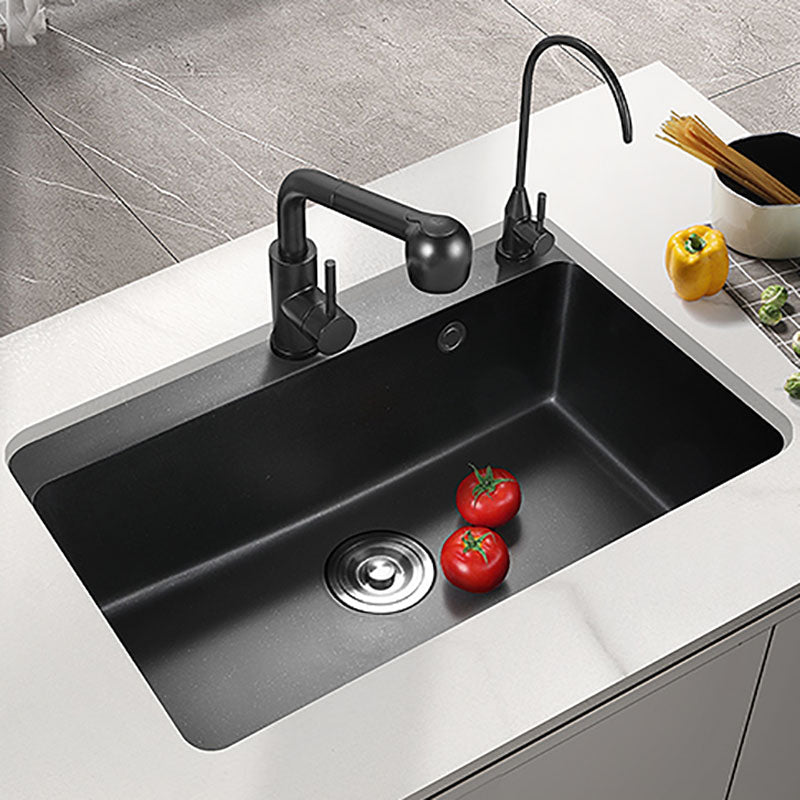 Quartz Kitchen Sink Modern Drop-In Kitchen Sink with Drain Assembly 26.8"L x 18.1"W x 7.9"H Sink with Faucet Tobacco Pull Out Water Filter Double Faucet Clearhalo 'Home Improvement' 'home_improvement' 'home_improvement_kitchen_sinks' 'Kitchen Remodel & Kitchen Fixtures' 'Kitchen Sinks & Faucet Components' 'Kitchen Sinks' 'kitchen_sinks' 7424046