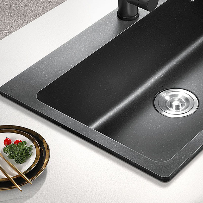 Quartz Kitchen Sink Modern Drop-In Kitchen Sink with Drain Assembly Clearhalo 'Home Improvement' 'home_improvement' 'home_improvement_kitchen_sinks' 'Kitchen Remodel & Kitchen Fixtures' 'Kitchen Sinks & Faucet Components' 'Kitchen Sinks' 'kitchen_sinks' 7424049