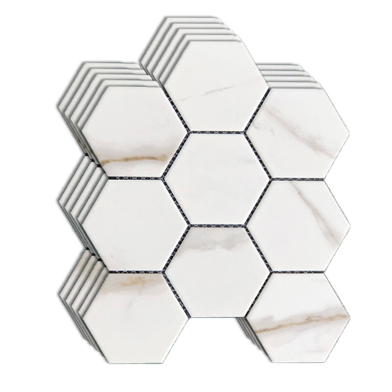 Wall and Floor Tile Straight Edge Geometric Pattern Wall and Floor Tile Gray-White 11.7"L x 10.1"W x 0.2"H Clearhalo 'Floor Tiles & Wall Tiles' 'floor_tiles_wall_tiles' 'Flooring 'Home Improvement' 'home_improvement' 'home_improvement_floor_tiles_wall_tiles' Walls and Ceiling' 7424136