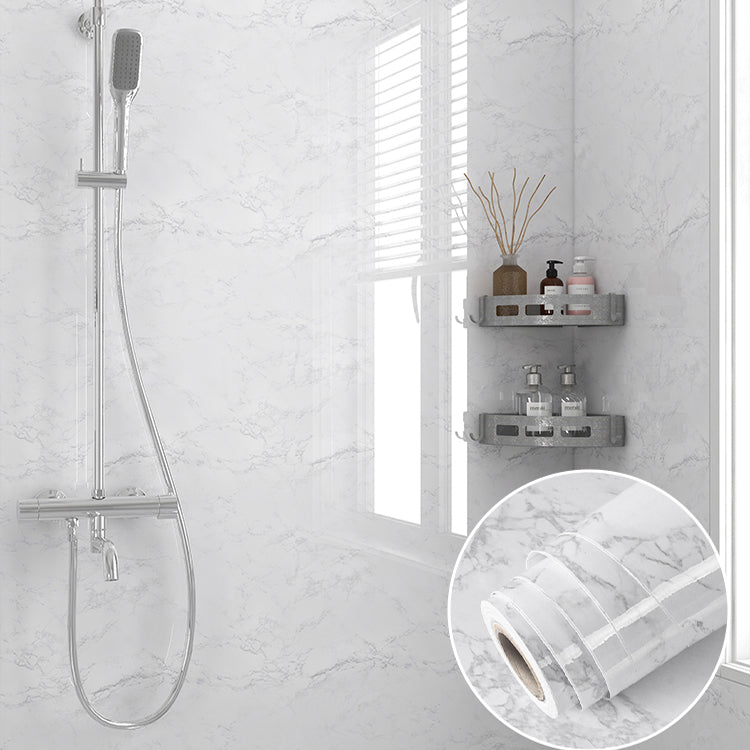 Modern Backsplash Wall Tile PVC Rectangular Self Adhesive Wallpaper for Bathroom White Clearhalo 'Flooring 'Home Improvement' 'home_improvement' 'home_improvement_peel_stick_blacksplash' 'Peel & Stick Backsplash Tile' 'peel_stick_blacksplash' 'Walls & Ceilings' Walls and Ceiling' 7424711