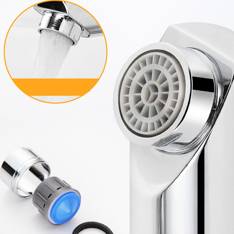 Contemporary Single Handle Kitchen Faucet Wall Mounted Two Holds Bar Faucet Clearhalo 'Home Improvement' 'home_improvement' 'home_improvement_kitchen_faucets' 'Kitchen Faucets' 'Kitchen Remodel & Kitchen Fixtures' 'Kitchen Sinks & Faucet Components' 'kitchen_faucets' 7432043