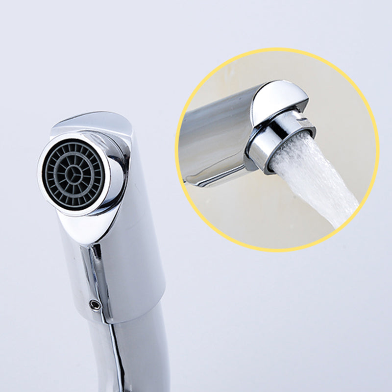 Contemporary Single Handle Kitchen Faucet Wall Mounted Two Holds Bar Faucet Clearhalo 'Home Improvement' 'home_improvement' 'home_improvement_kitchen_faucets' 'Kitchen Faucets' 'Kitchen Remodel & Kitchen Fixtures' 'Kitchen Sinks & Faucet Components' 'kitchen_faucets' 7432052