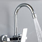 Modern Single Handle Kitchen Faucet Wall Mounted Faucet in Chrome Clearhalo 'Home Improvement' 'home_improvement' 'home_improvement_kitchen_faucets' 'Kitchen Faucets' 'Kitchen Remodel & Kitchen Fixtures' 'Kitchen Sinks & Faucet Components' 'kitchen_faucets' 7432078